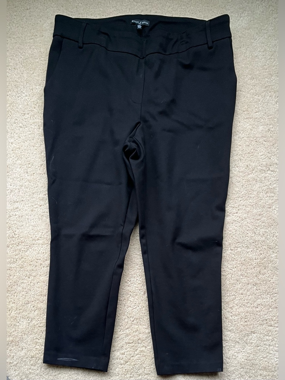🌻Maison d’Amelie Women’s Black Straight Leg Crop Pants - Size XL - EUC - Stretch